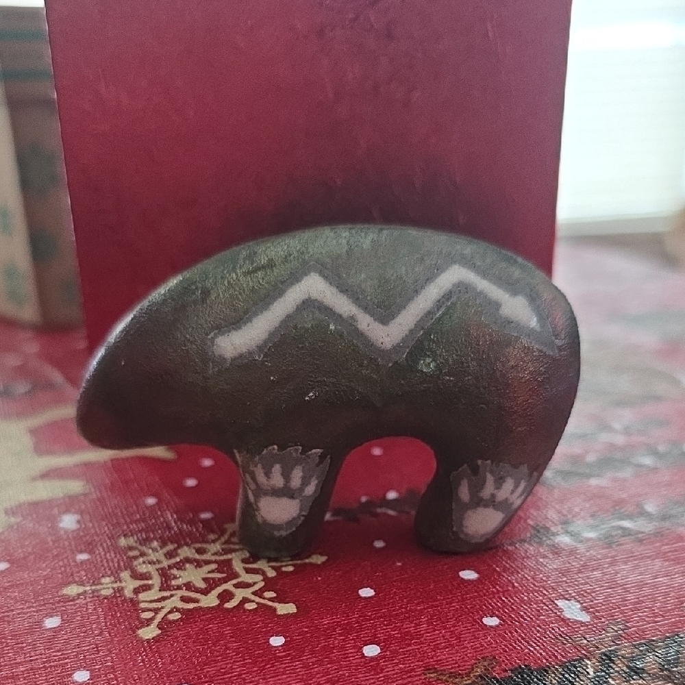Jeremy Diller RAKU Pottery fetish Bear Figurine Signed